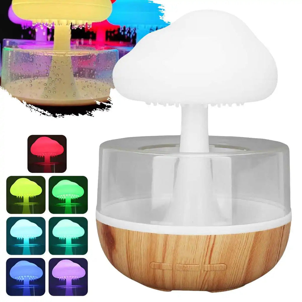 Difusor Nube de Lluvia — Humidificador con Luz LED y Sonido Relajante